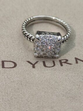 David Yurman Four-Prong Full-Pavé Ring